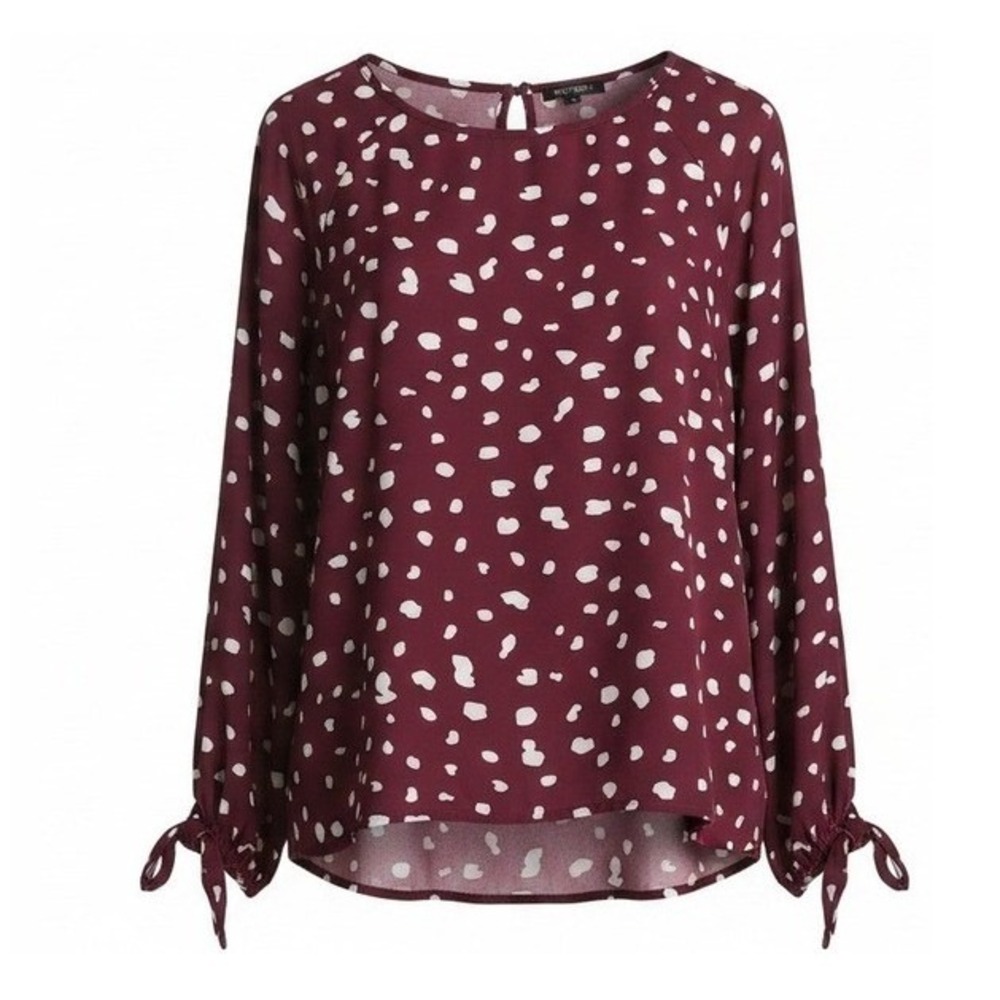 Papermoon Romantic Office NWT large Larie dot tie sleeve blouse
